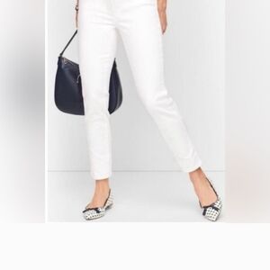 Talbots Simply Flattering White Ankle Crop Slim Jeans 6P